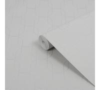 Superfresco Easy Grey Metallic Effect Infinite Geo Textured Wallpaper