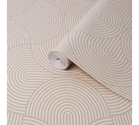 Superfresco Easy Halcyon Beige Metallic Effect Geometric Smooth Wallpaper