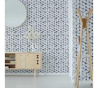 Superfresco Easy Indigo Tie Dye Blue Geometric Wallpaper Indigo