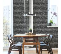 Superfresco Easy Brick Effect Black/Grey Wallpaper | Paste the Wall |Black Brick | Eco-Friendly