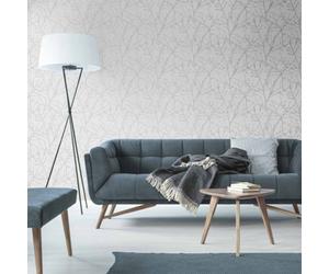 Superfresco Easy Innocence Floral Metallic White Wallpaper