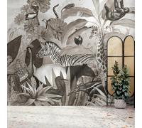 Superfresco Easy Jungle Animals Black & White Print To Order Fixed Size Mural Superfresco Easy Black
