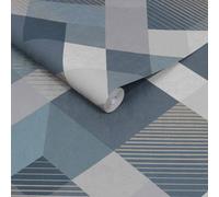 Superfresco Easy Kaleidoscope Geometric Denim Wallpaper | Paste the Wall | Blue Geometric | Eco-Friendly