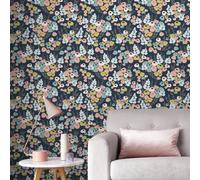 Superfresco Easy Lily Retro Navy Floral Wallpaper