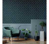Superfresco Easy Luxe Geo Teal Wallpaper