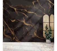 Superfresco Easy Marble Black & Gold Print To Order 3m x 2.8m Mural | Wallpaper Roll