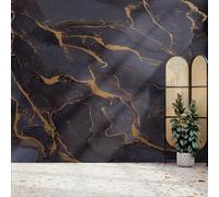 Superfresco Easy Marble Navy Gold Print To Order 3m x 2.8m Mural | Wallpaper Roll
