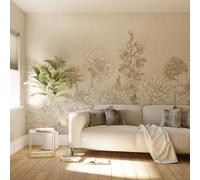 Superfresco Easy Muted Floral Beige Print To Order Fixed Size Mural | Wallpaper Roll