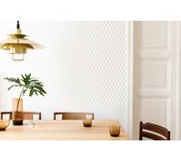SUPERFRESCO EASY SFE MYRTLE GEO WHITE/SILVER WALLPAPER, White