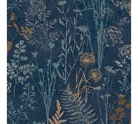 SUPERFRESCO EASY ORGANICS NAVY/COPPER WALLPAPER, Blue