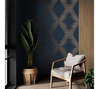 Superfresco Easy Navy & Copper Serenity Large Scale Geometric Wallpaper