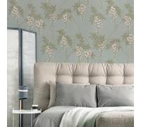 Superfresco Easy Navy Wisteria Floral Wallpaper In Green Green