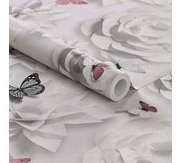 Superfresco Easy Origami White/Grey Wallpaper | Paste The Wall | White/Grey Floral | Eco-Friendly