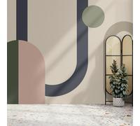 Superfresco Easy Oval Geo Pop Green/Pink Print To Order 3m x 2.8m Mural | Wallpaper Roll