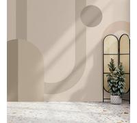 Superfresco Easy Oval Geo Pop Neutral Print To Order 3M X 2.8M Mural In Beige