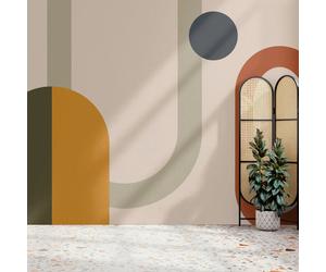 Superfresco Easy Oval Geo Pop Yellow Print To Order Fixed Size Mural | Wallpaper Roll