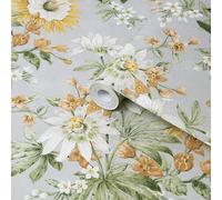 Superfresco Easy Passion Grey & Ochre Floral Smooth Wallpaper