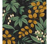 SUPERFRESCO EASY PERSEPHONE CHARCOAL/OCHRE WALLPAPER, Black