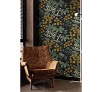 SUPERFRESCO EASY PERSEPHONE CHARCOAL/OCHRE WALLPAPER, Black