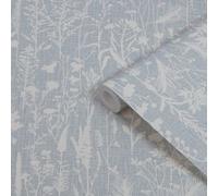 Superfresco Easy Powder Blue Floral Patterned Smooth Wallpaper
