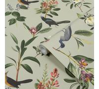 Superfresco Easy Sage Birdsong & Blooms Contemporary Smooth Wallpaper