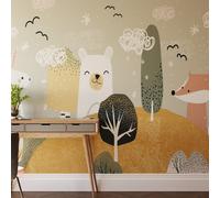 Superfresco Easy Scandi Animals Ochre Print To Order 3m x 2.8m Mural | Wallpaper Roll