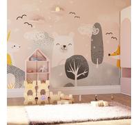 Superfresco Easy Scandi Animals Pink Blue Print To Order Fixed Size Mural | Wallpaper Roll
