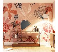 Superfresco Easy Scandi Floral Dark Pink Print To Order 3M X 2.8M Mural Pink