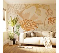 Superfresco Easy Scandi Floral Peach Print To Order 3m x 2.8m Mural | Wallpaper Roll