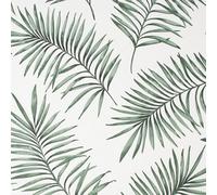 Superfresco Easy Scandi Green & White Leaves Smooth Wallpaper
