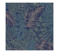 Superfresco Easy Scattered Leaves Floral Blue/Copper Wallpaper | Paste the Wall | White Leaves | Eco-Friendly