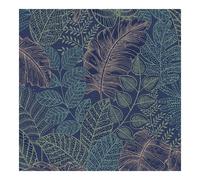 Superfresco Easy Scattered Leaves Floral Blue/Copper Wallpaper | Paste the Wall | White Leaves | Eco-Friendly