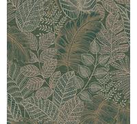 SUPERFRESCO EASY SCATTERED LEAVES FOREST GREEN WALLPAPER, Green