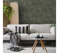 Superfresco Easy Scattered Leaves Floral Forest Green Wallpaper | Paste The Wall | White Leaves | Eco-Friendly