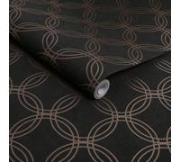 Superfresco Easy Serpentine Geometric Black Wallpaper