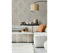 Superfresco Easy Serpentine Geometric Black Wallpaper In Beige Beige