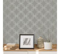 Superfresco Easy Serpentine Geometric Grey Wallpaper | Paste the Wall | Blue Geometric | Eco-Friendly