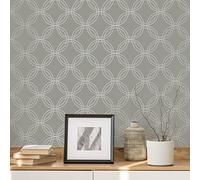SUPERFRESCO EASY SERPENTINE GEO - GREY WALLPAPER, Grey