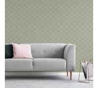 Superfresco Easy Serpentine Geometric Sage Wallpaper | Paste The Wall | Green Geometric | Eco-Friendly