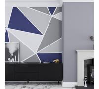 Superfresco Easy Shard Geo Navy Print To Order Fixed Size Mural | Wallpaper Roll