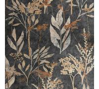 Superfresco Easy Solstice Leaves Wallpaper - Black & Gold - 10m