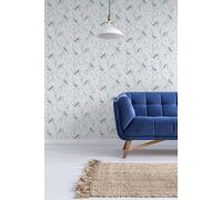 Superfresco Easy Songbird Silhouette Butterfly Wallpaper In Pale Blue Pale Blue One Size