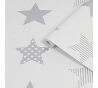 Superfresco Easy Superstar White Silver Effect Smooth Wallpaper