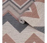 Superfresco Easy Tribal Cocoa Chevron Embossed Wallpaper