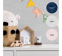 Superfresco Easy Navy Vintage Clouds Wallpaper - Paste the wall - Navy & White Wallpaper - Traditional Vintage Cloud Design - Feature or 4 wall Design - Cover for Small Cracks and Imperfections