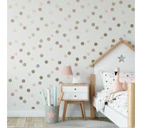 Superfresco Easy Pink & White Gold Effect Dotty Smooth Wallpaper