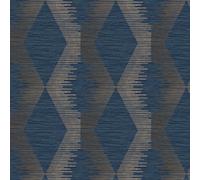 Superfresco Easy Navy & Copper Serenity Large Scale Geometric Wallpaper | Paste the Wall | Navy Texture | Eco-Friendly