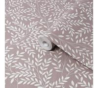 Superfresco Easy Whispy Mauve Leaves Smooth Wallpaper