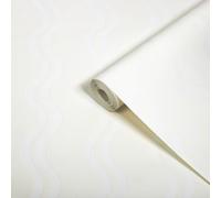 Superfresco Easy White Stripe Contemporary Textured Wallpaper