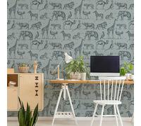 Superfresco Easy Zoology Blue Animal Wallpaper Blue